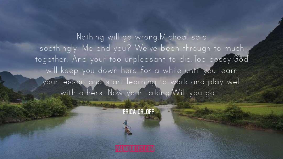 Erica Orloff Quotes: Nothing will go wrong,Micheal said