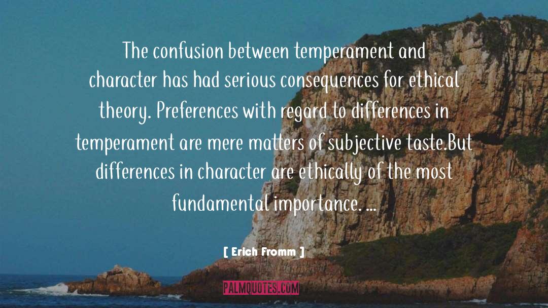 Erich Fromm Quotes: The confusion between temperament and