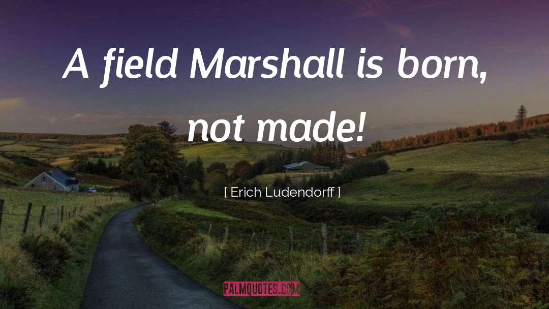Erich Ludendorff Quotes: A field Marshall is born,