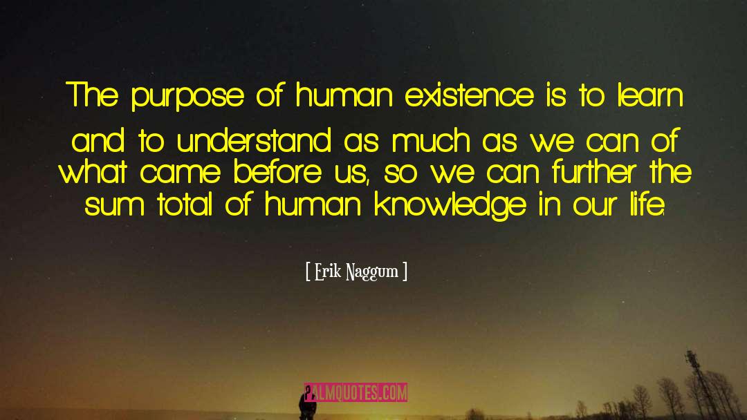 Erik Naggum Quotes: The purpose of human existence