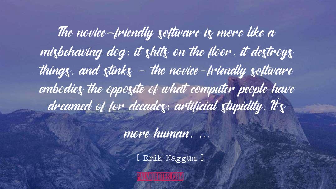 Erik Naggum Quotes: The novice-friendly software is more