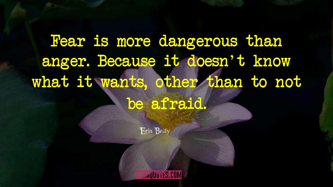 Erin Beaty Quotes: Fear is more dangerous than