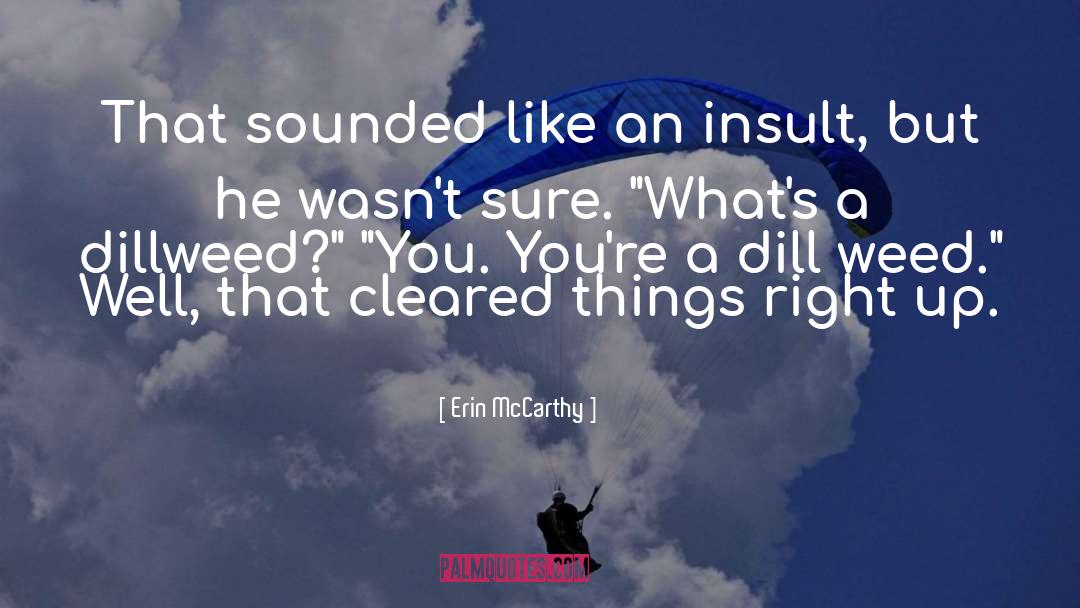 Erin McCarthy Quotes: That sounded like an insult,