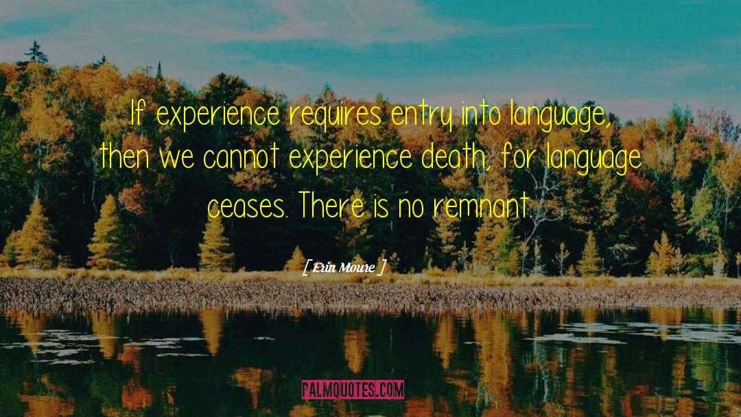 Erin Moure Quotes: If experience requires entry into