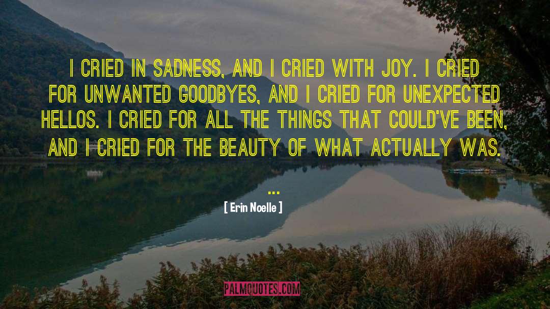 Erin Noelle Quotes: I cried in sadness, and