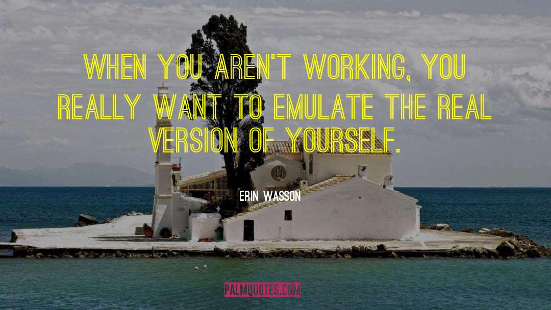 Erin Wasson Quotes: When you aren't working, you