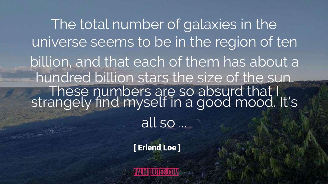 Erlend Loe Quotes: The total number of galaxies