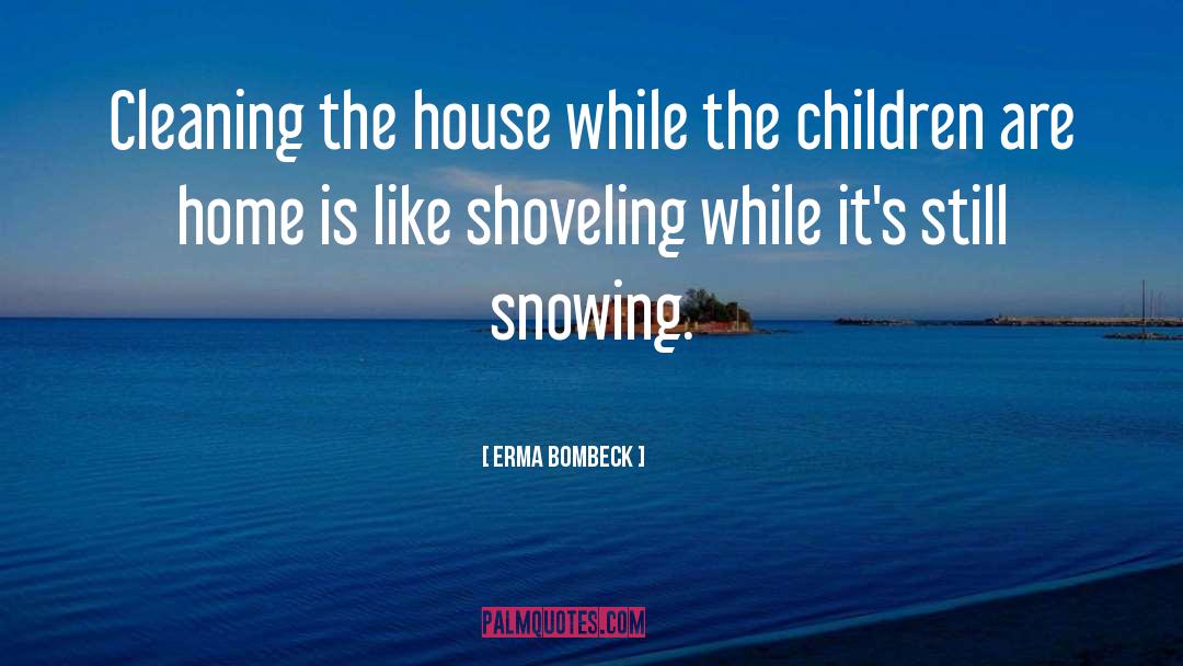 Erma Bombeck Quotes: Cleaning the house while the