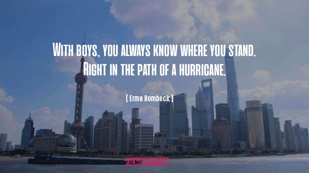 Erma Bombeck Quotes: With boys, you always know
