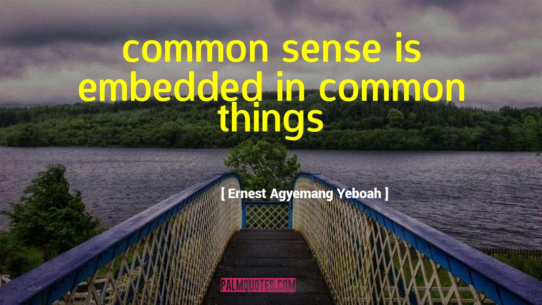 Ernest Agyemang Yeboah Quotes: common sense is embedded in