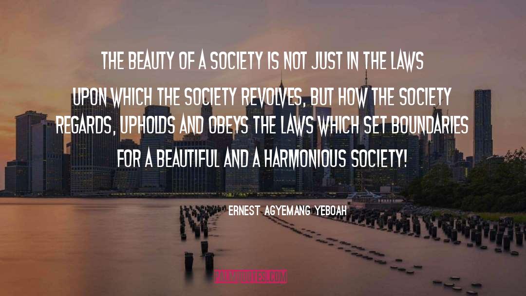 Ernest Agyemang Yeboah Quotes: The beauty of a society