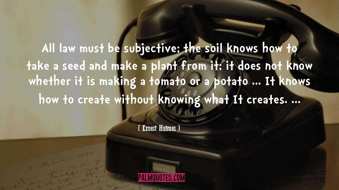 Ernest Holmes Quotes: All law must be subjective;