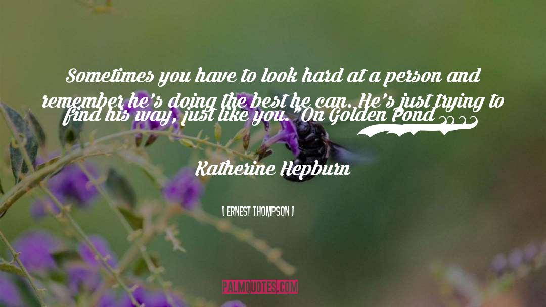 Ernest Thompson Quotes: Sometimes you have to look