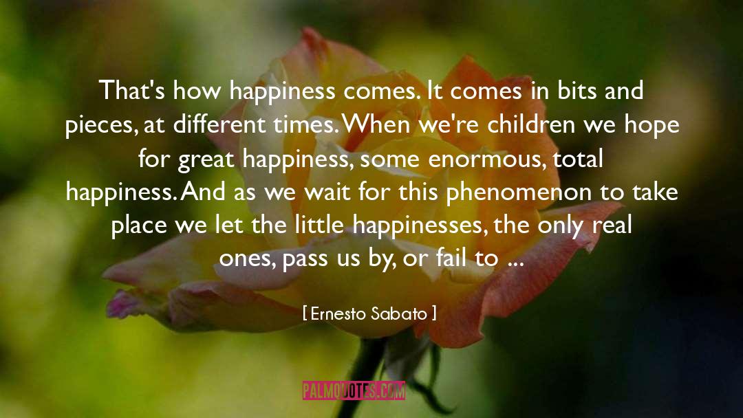Ernesto Sabato Quotes: That's how happiness comes. It