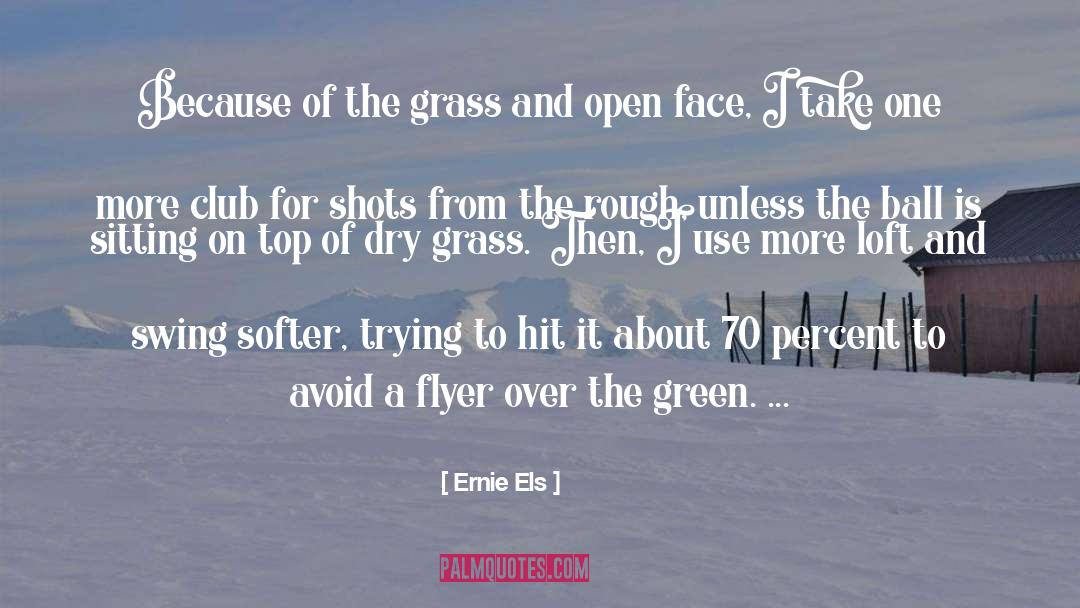 Ernie Els Quotes: Because of the grass and