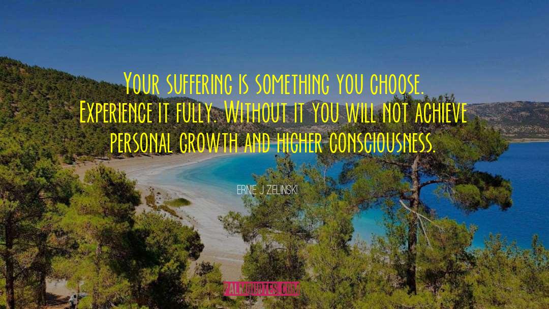 Ernie J Zelinski Quotes: Your suffering is something you
