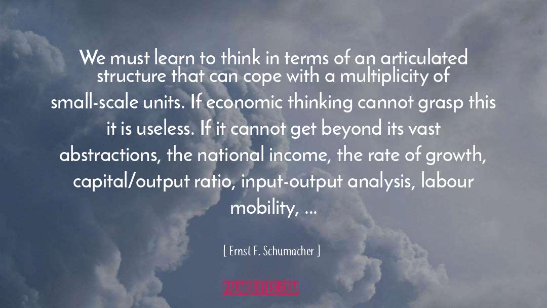 Ernst F. Schumacher Quotes: We must learn to think