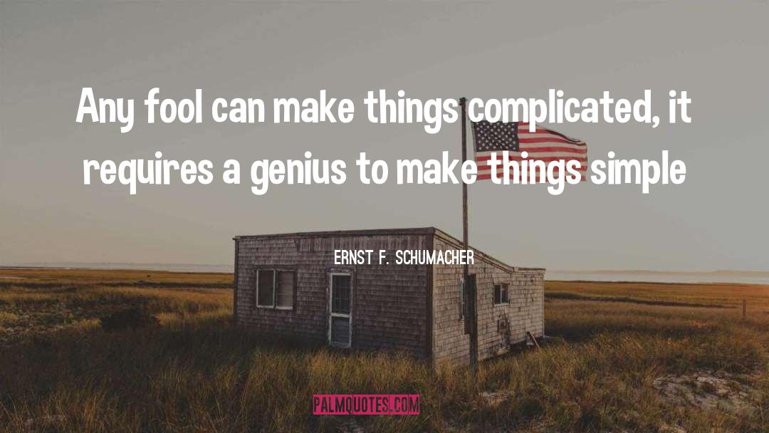 Ernst F. Schumacher Quotes: Any fool can make things