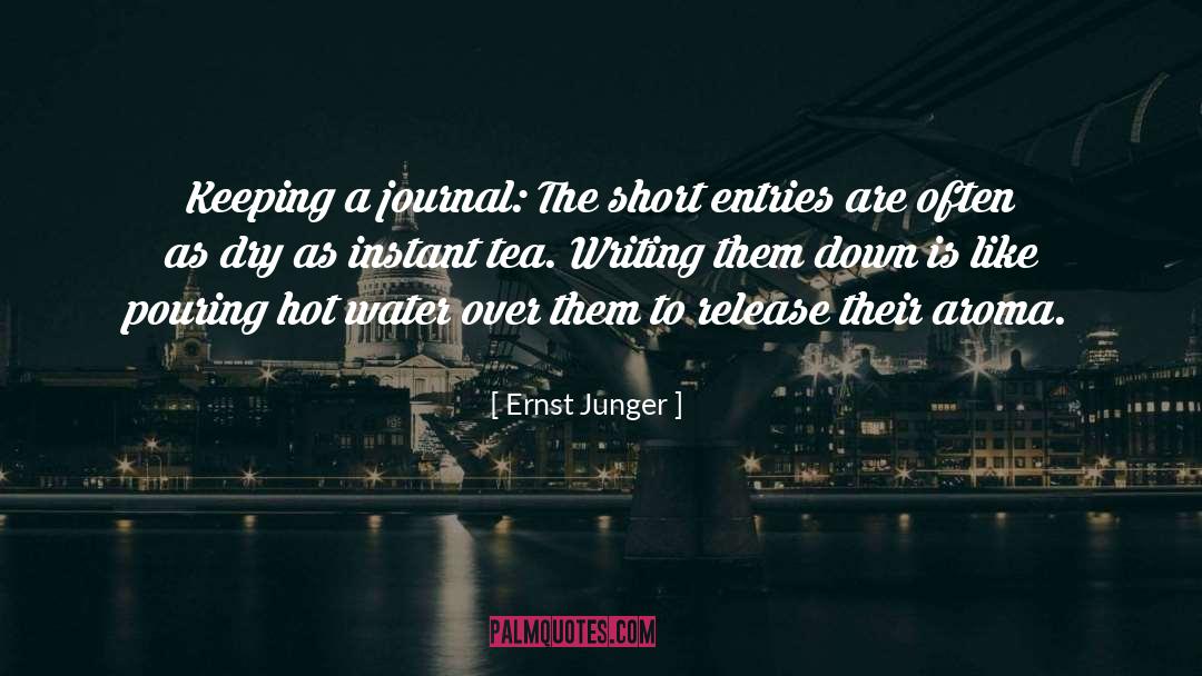 Ernst Junger Quotes: Keeping a journal: The short