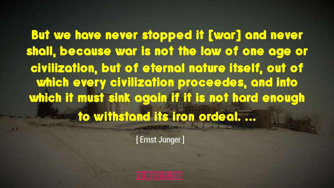 Ernst Junger Quotes: But we have never stopped