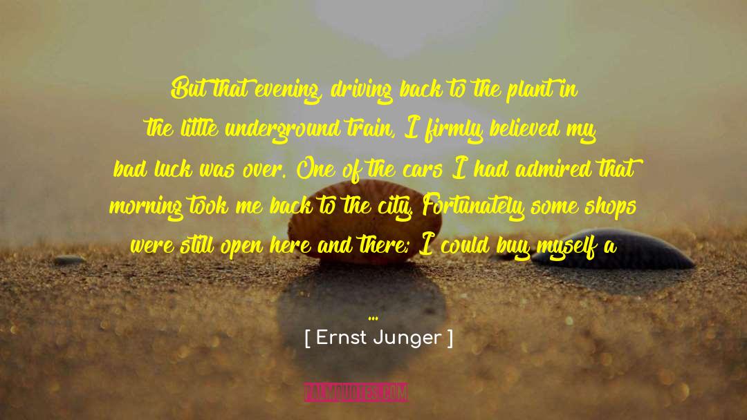 Ernst Junger Quotes: But that evening, driving back