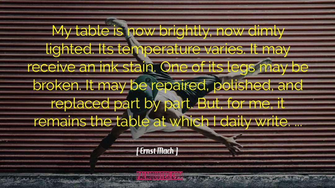 Ernst Mach Quotes: My table is now brightly,