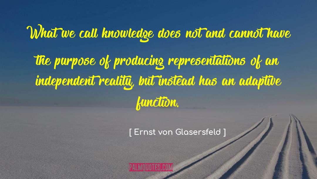 Ernst Von Glasersfeld Quotes: What we call knowledge does