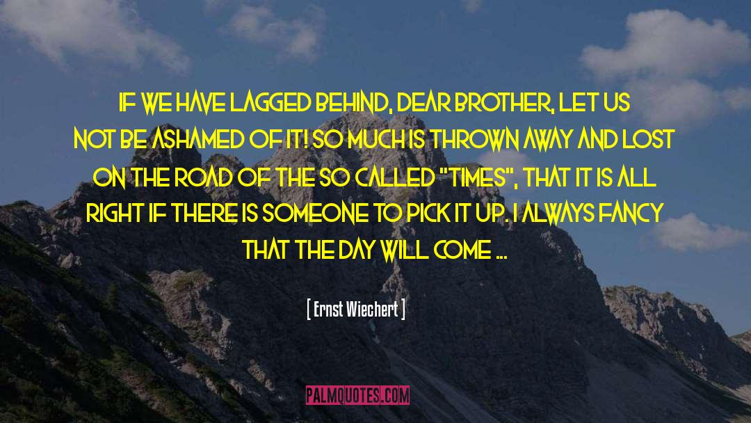 Ernst Wiechert Quotes: If we have lagged behind,