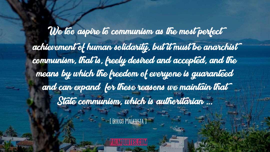Errico Malatesta Quotes: We too aspire to communism