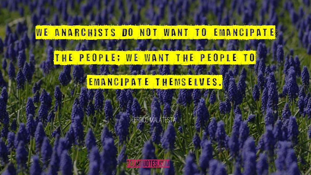 Errico Malatesta Quotes: We anarchists do not want