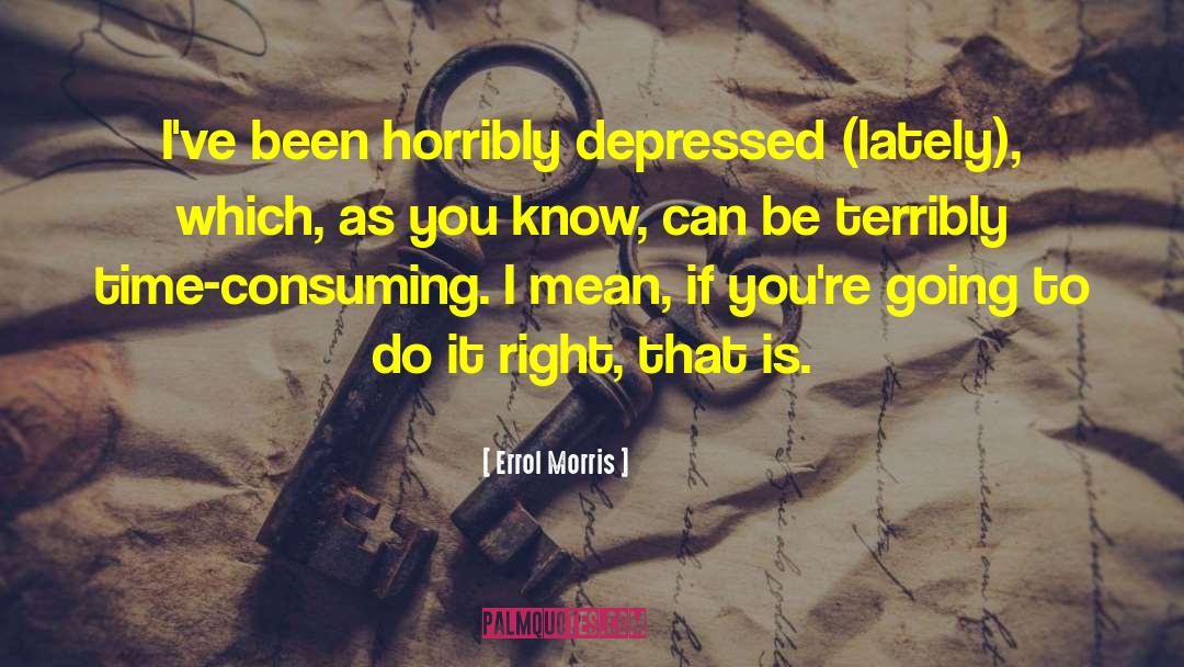 Errol Morris Quotes: I've been horribly depressed (lately),