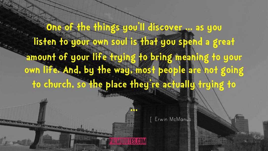 Erwin McManus Quotes: One of the things you'll