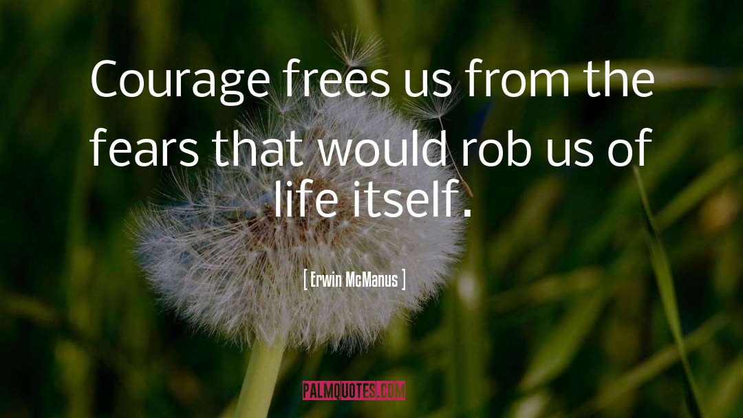 Erwin McManus Quotes: Courage frees us from the