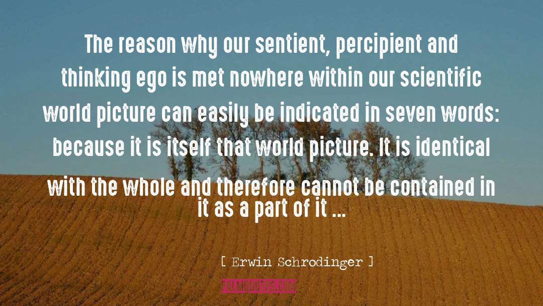 Erwin Schrodinger Quotes: The reason why our sentient,