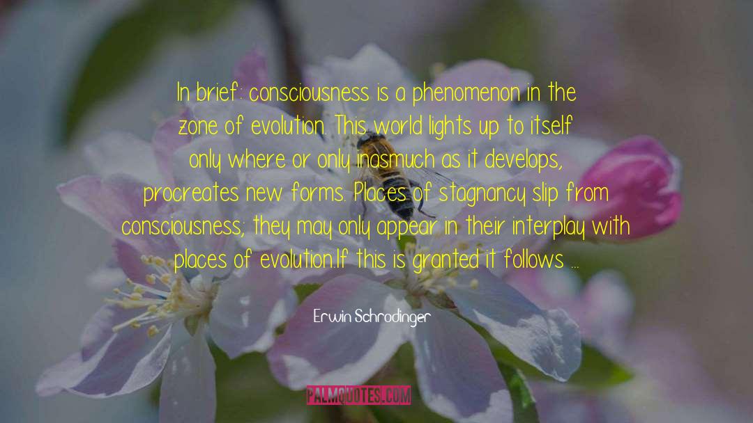 Erwin Schrodinger Quotes: In brief: consciousness is a