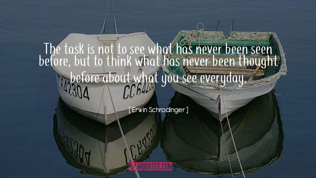 Erwin Schrodinger Quotes: The task is not to