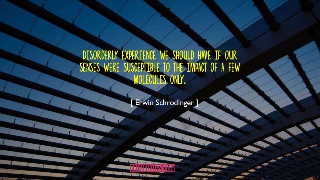 Erwin Schrodinger Quotes: disorderly experience we should have
