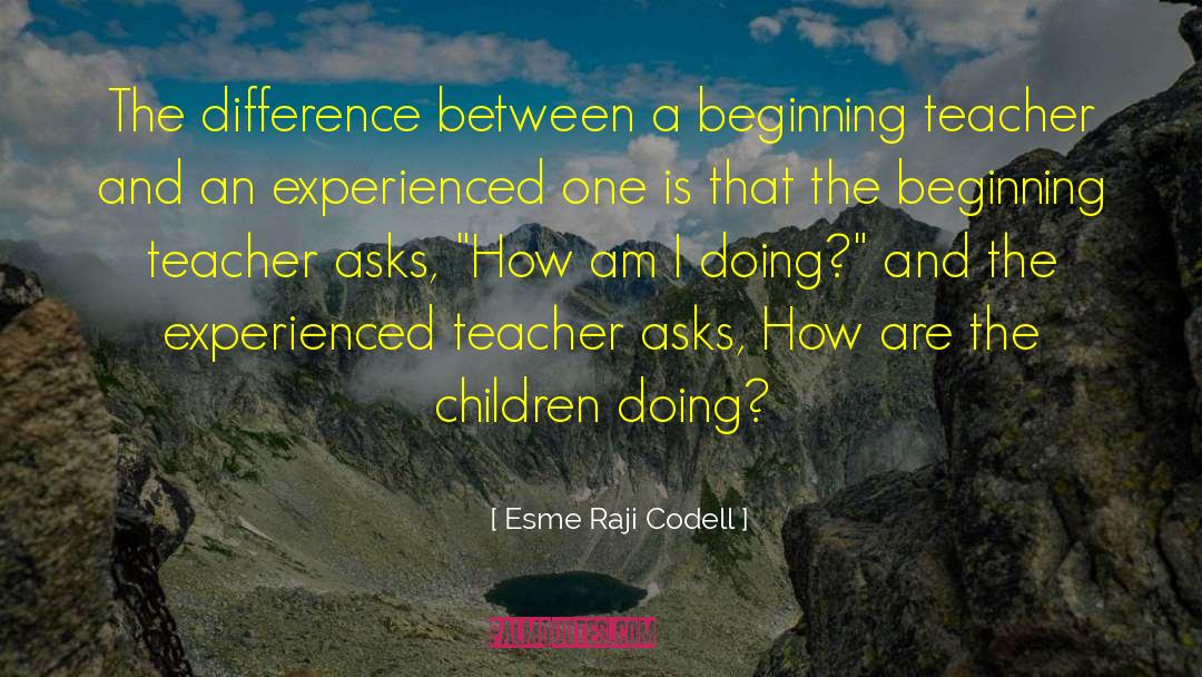 Esme Raji Codell Quotes: The difference between a beginning