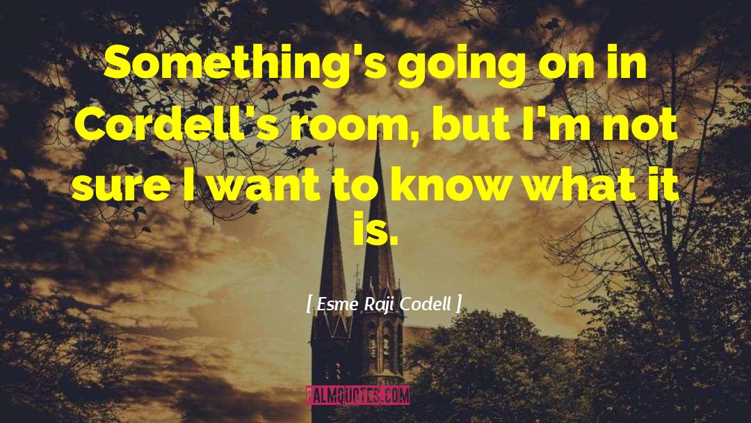 Esme Raji Codell Quotes: Something's going on in Cordell's