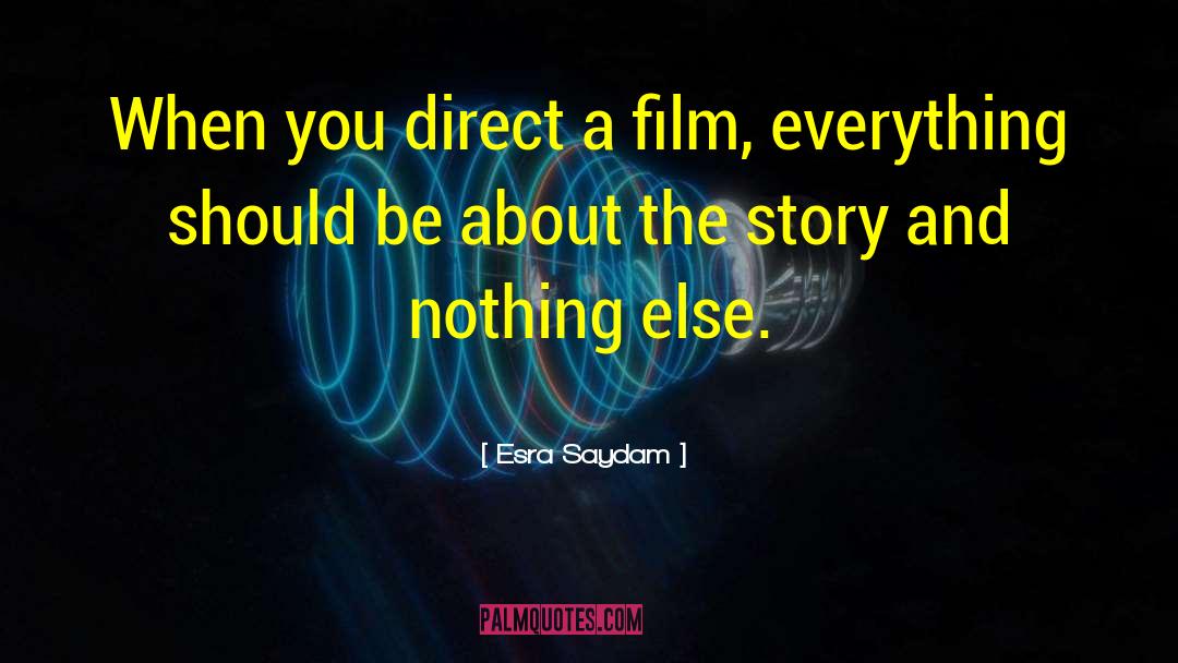 Esra Saydam Quotes: When you direct a film,