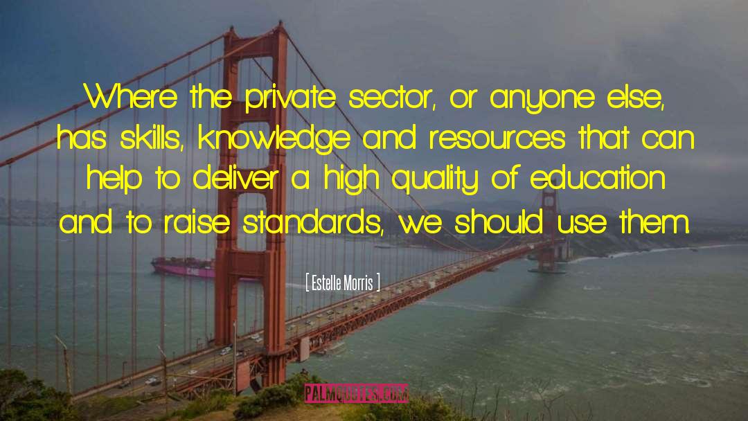 Estelle Morris Quotes: Where the private sector, or