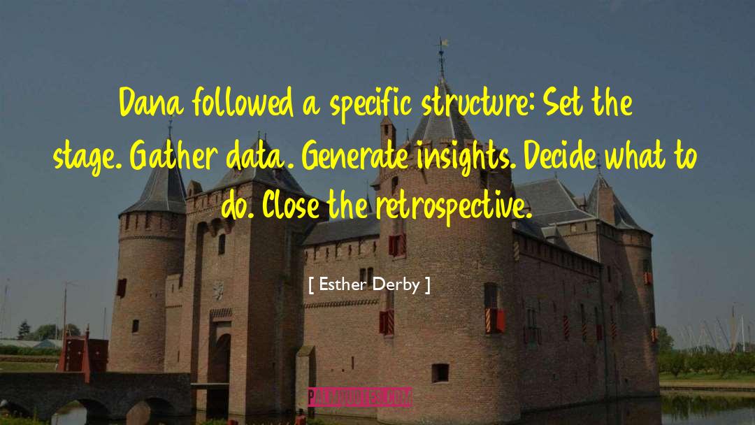 Esther Derby Quotes: Dana followed a specific structure: