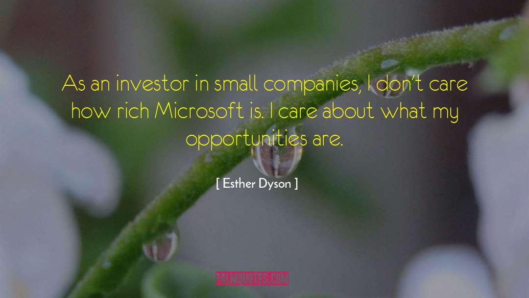 Esther Dyson Quotes: As an investor in small
