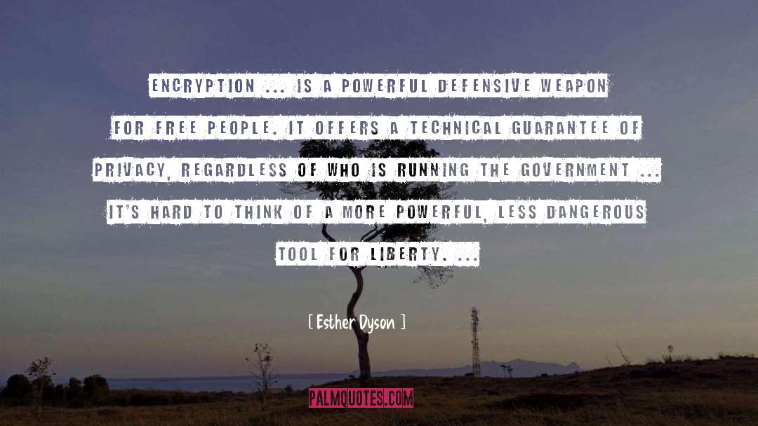 Esther Dyson Quotes: Encryption ... is a powerful
