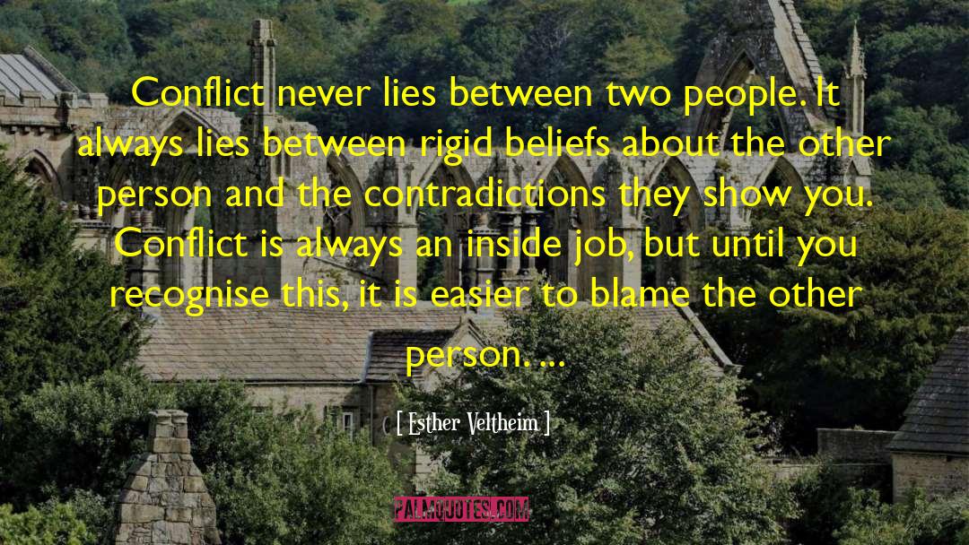 Esther Veltheim Quotes: Conflict never lies between two