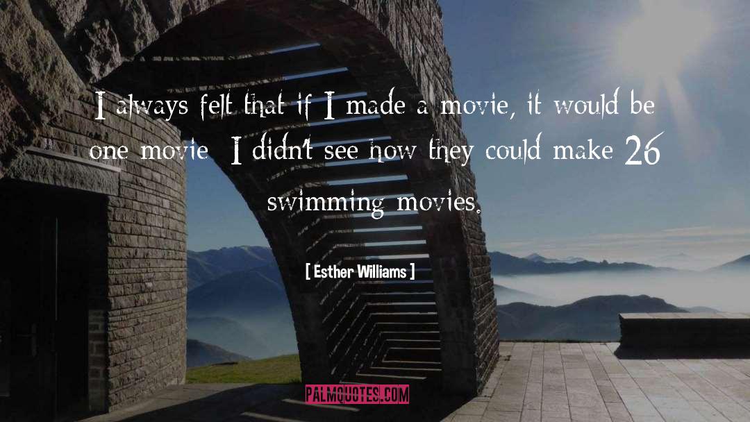 Esther Williams Quotes: I always felt that if