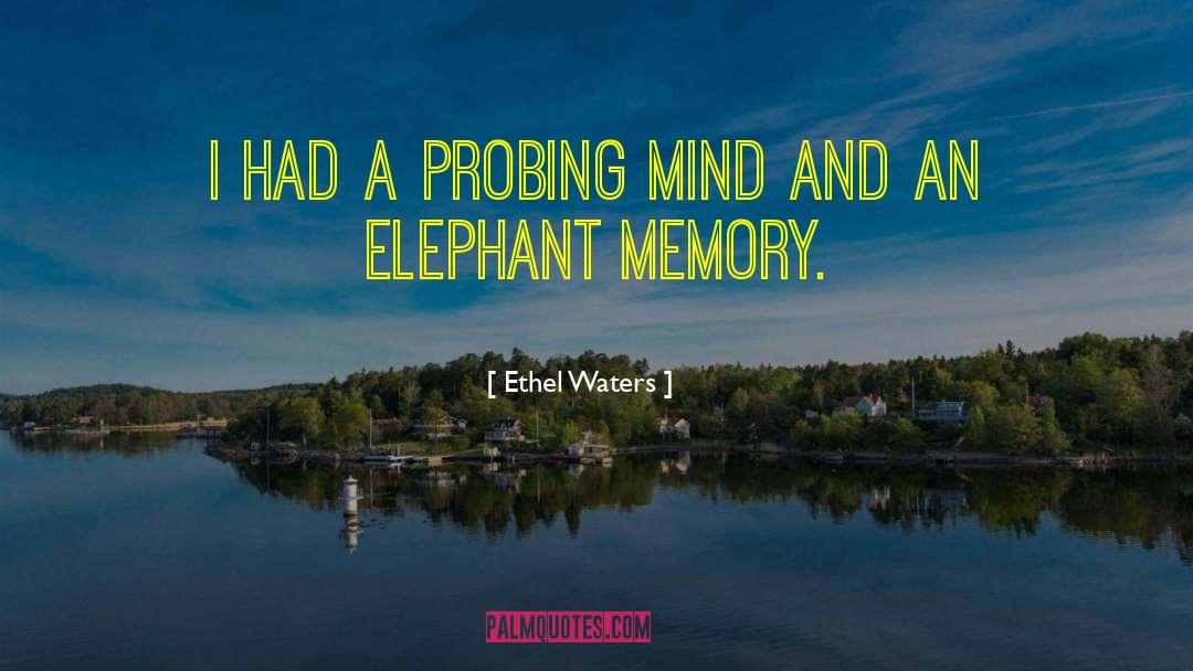 Ethel Waters Quotes: I had a probing mind