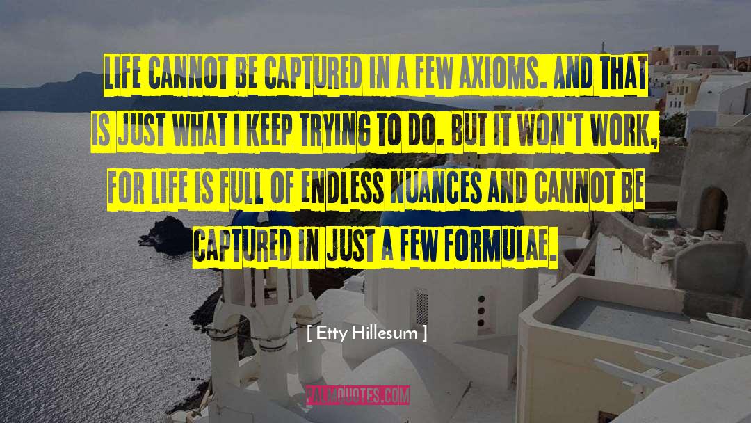 Etty Hillesum Quotes: Life cannot be captured in