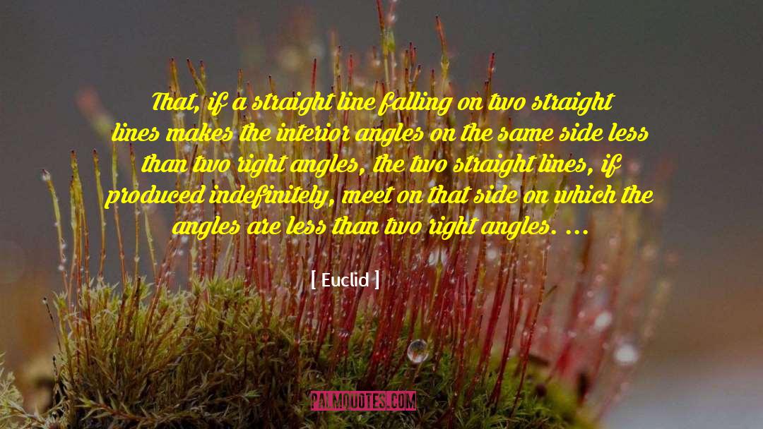 Euclid Quotes: That, if a straight line