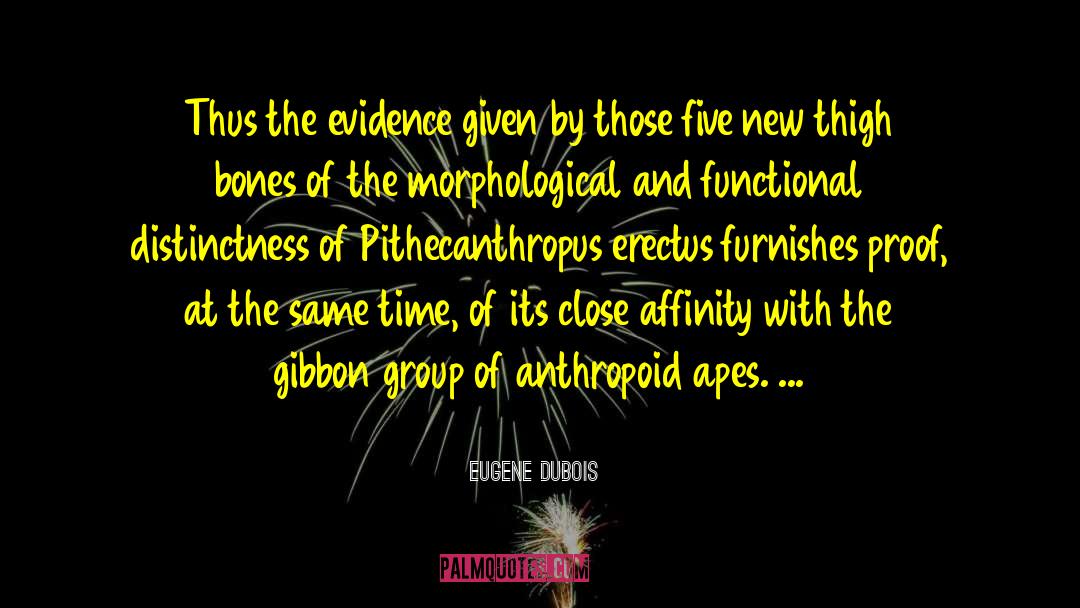 Eugene Dubois Quotes: Thus the evidence given by